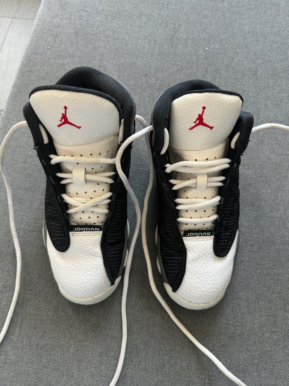 Jordan Retro Low-Top Sneakers in White, Black & Red